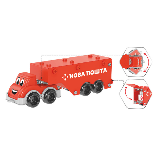 Іграшка Конструктор Фура Нова пошта металевий Технок 1КМФНП Житомир - фото 7