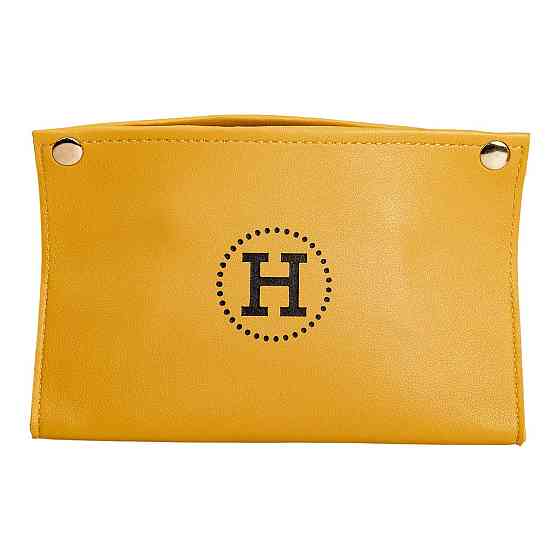 Yiwu Серветниця з еко шкіри 20×7.5×11.5 см для серветок на кнопках Жовтий HP-3-213Y Коломыя