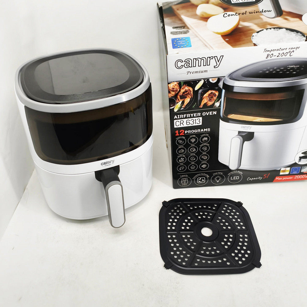 Аерофритюрниця для смаження без додавання олії Camry CR 6313 1500W 5Л, Фритюрниця гаряче повітря WE-39 Львів - фото 8