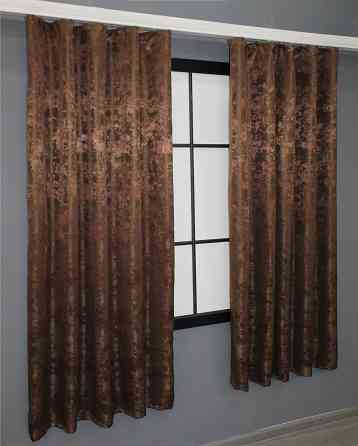 Комплект коротких штор VR-Textil Жаккард Sultan YL № 1202ш Шоколадный 130х170 см 2 шт (35-0078) Киев