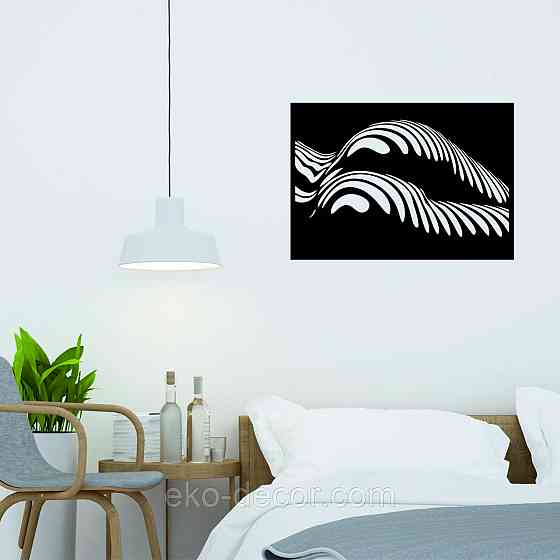 Декоративное настенное Панно «Девушка» , Декор на стену 90*63 см, Черный Киев