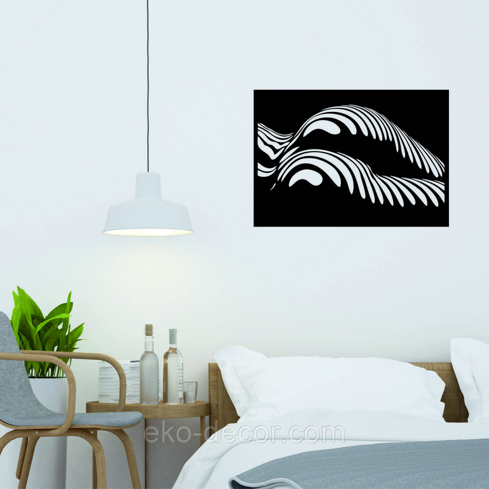 Декоративное настенное Панно «Девушка» , Декор на стену 90*63 см, Черный Киев - изображение 3