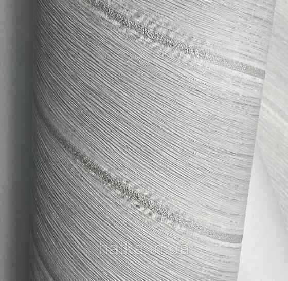 Шпалери вінілові на флізеліні AS creation Deluxe метрові абстракція хвилі смуги сірі 39995-5 Київ