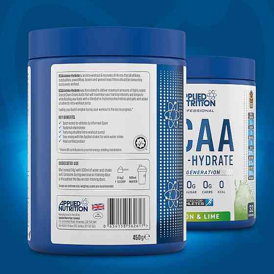 Комплекс амінокислот Applied Nutrition BCAA Amino-Hydrate (450g - 32 Servings) (Lemon and Lime ) Луцьк