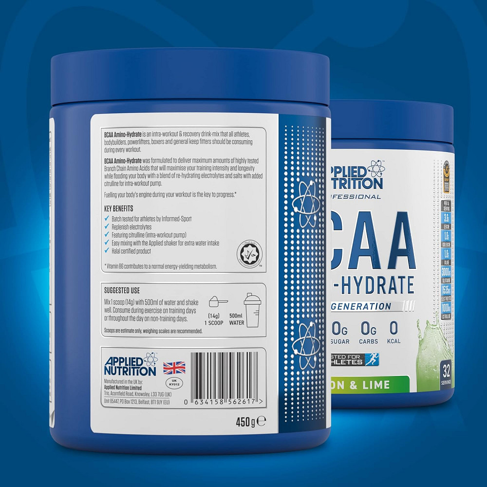 Комплекс аминокислот Applied Nutrition BCAA Amino-Hydrate (450g - 32 Servings) (Lemon and Lime ) Луцк - изображение 2