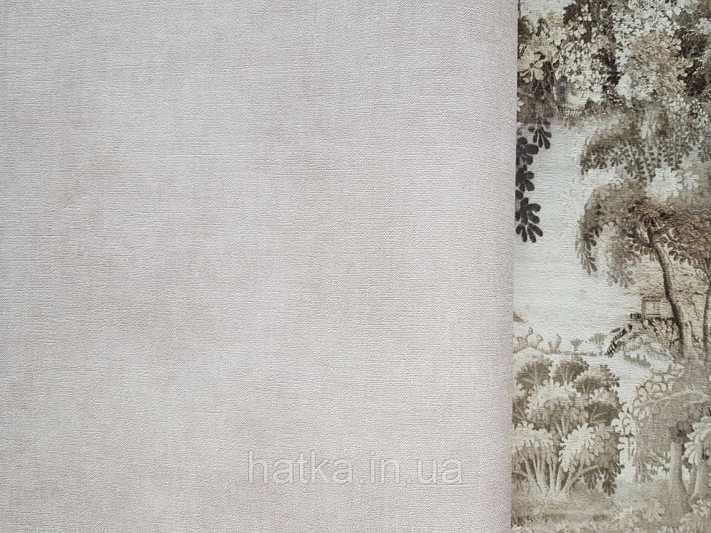 Обои виниловые на флизелине AS creation Garda 1.06Х10.05 однотонные эффект потертости  коричневые с бежевым Киев - изображение 2