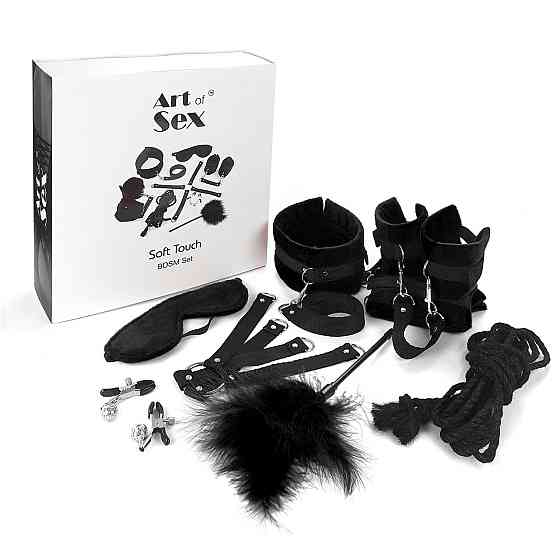 BDSM-набір Art of Sex – Soft Touch BDSM Set, чорний, 9 предметів Sex Aura Київ