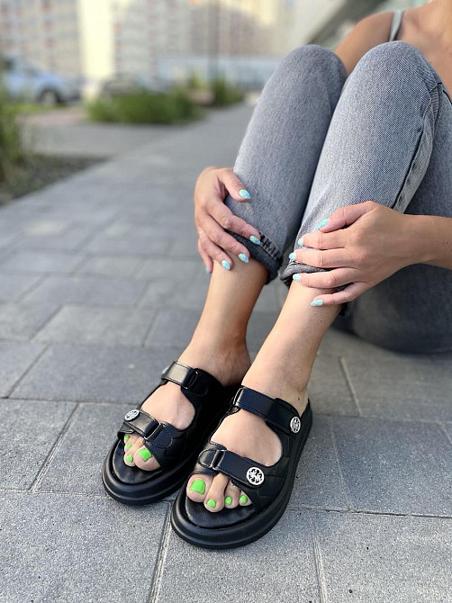 Edan Instruments Шльопанці жіночі EDAN 777 чорні (літо, шкіра натуральна) (5133) Коломыя - изображение 8