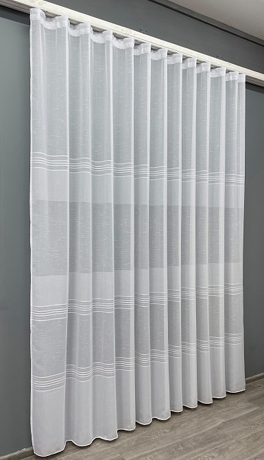 Тюль VR-Textil 1430т Мережка Лен Белый 300х250 см (42-0258) Киев - изображение 3