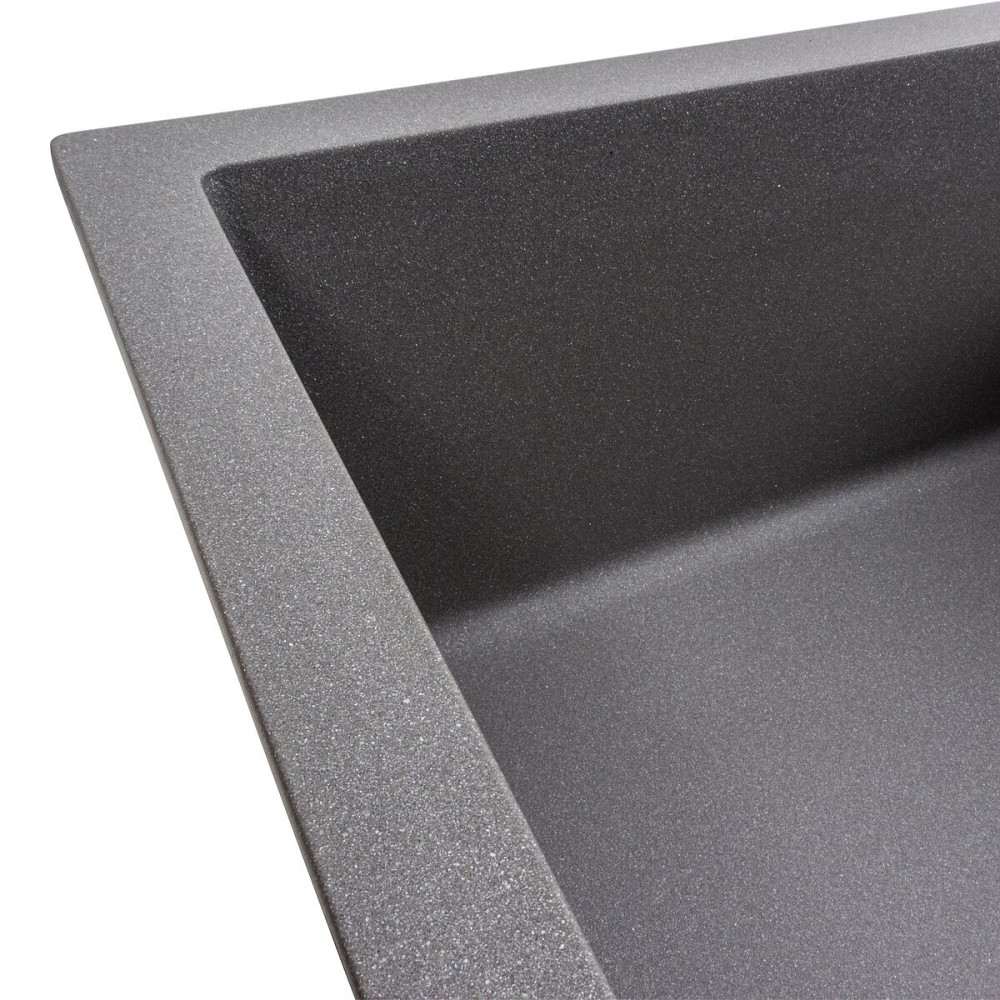 PLATINUM Кухонна мийка гранітна матова 7050 CASCADA Platinum Сірий мусон Київ - фото 5