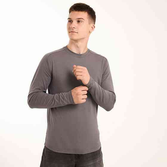 Темно-серый мужской лонгслив Pobedov Dune. Темная серая мужская кофта весна/осень Киев