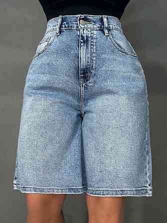 Шорти жіночі Liana 4-016 4-019 4-020 джинсові бермуди з резинкою на таліїі великі розміри блакитні, блакитний, З2, 32, 87 см, 114 см Київ