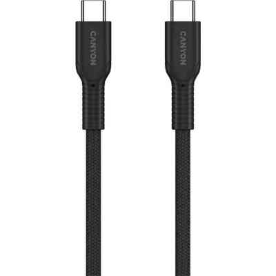 Дата кабель USB-C to USB-C 1.0m OnWire 60CL C-C 60W COLOR Braided 1m Black Canyon (CND-CCAP60AB10B) Винница