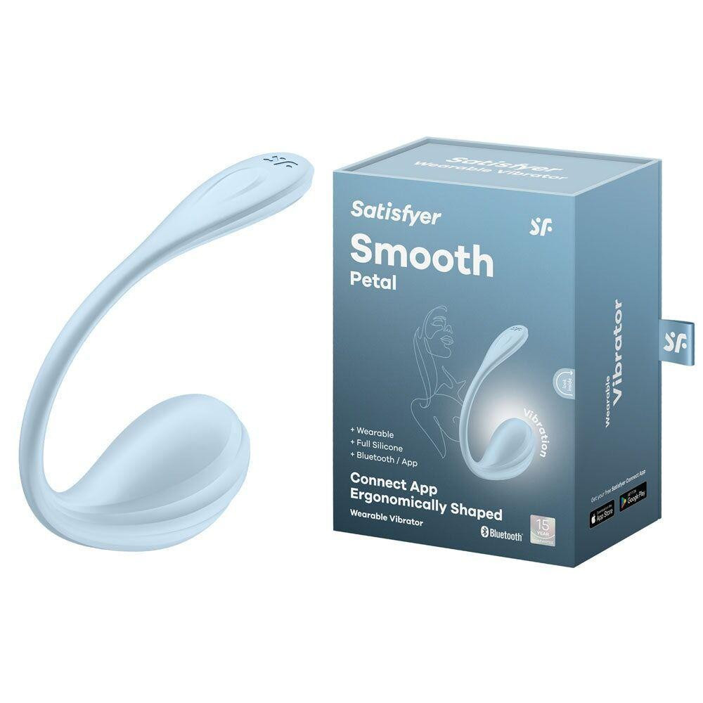 Смарт-віброяйце Satisfyer Smooth Petal Connect App Light Blue Sex Aura Київ - фото 7