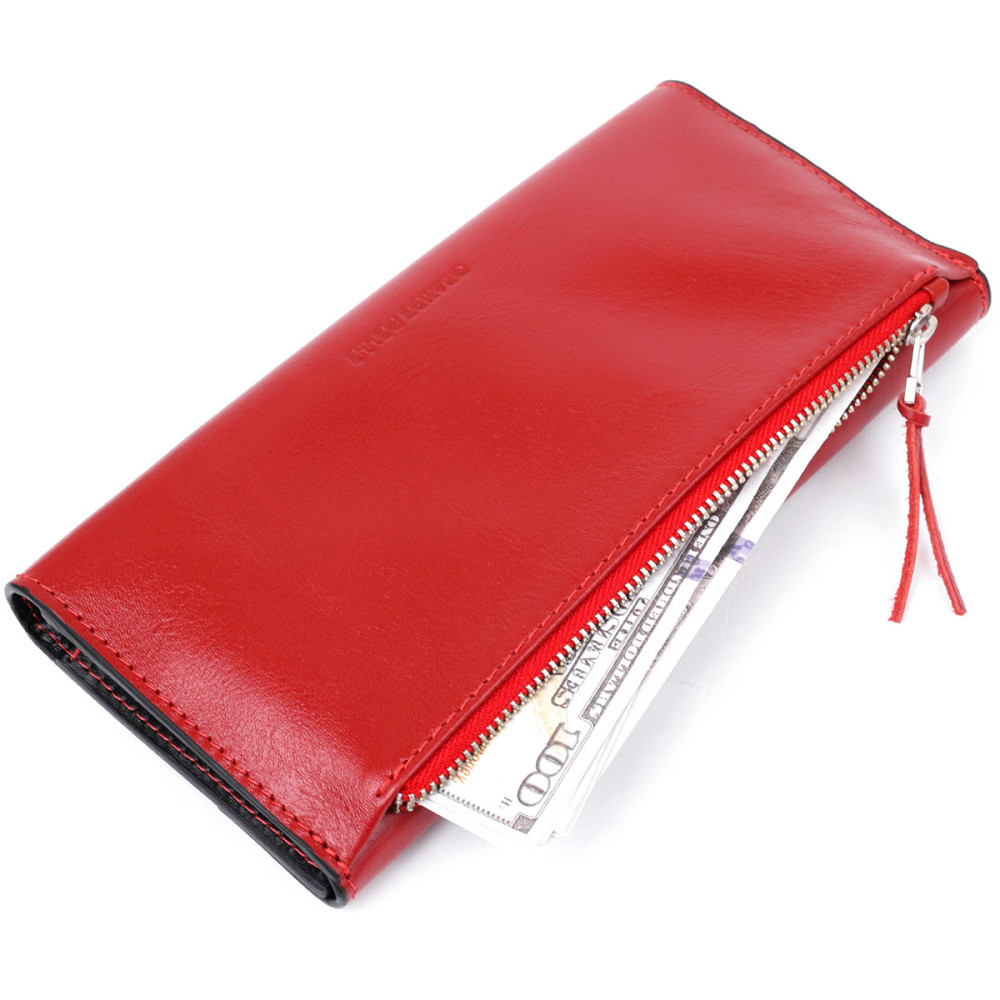 Жіночий місткий гаманець GRANDE PELLE 11368 Червоний Київ - фото 5