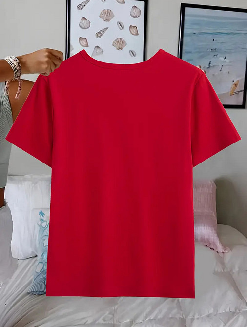 Футболка женская турецкий трикотаж 3D накат Красный Сова Харьков - изображение 2