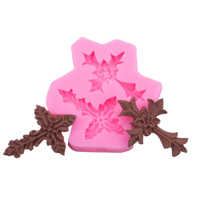 Молд силиконовый Крест 70 на 68 мм розовый Киев - изображение 5