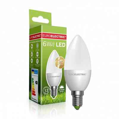 Лампочка EUROELECTRIC LED CL 6W E14 4000K 220V (LED-CL-06144(EE)) Винница