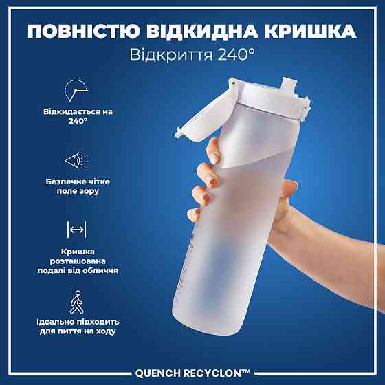 Пляшка для води ION8 1000 мл. (ЕКО пляшка) BPA Free, Times To Drink, BPA Free, Ice Кам'янське