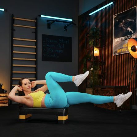 Степ платформа спортивная для фитнеса аэробики кардио упражнений на выносливость регулируемая высота желтая Киев