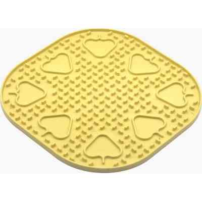 Універсальний посуд для тварин Fiboo Snoopy килимок для злизування ласощів та їжі, 25х25 см жовтий (FIB0252) Вінниця