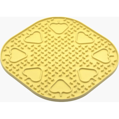 Універсальний посуд для тварин Fiboo Snoopy килимок для злизування ласощів та їжі, 25х25 см жовтий (FIB0252) Вінниця - фото 1