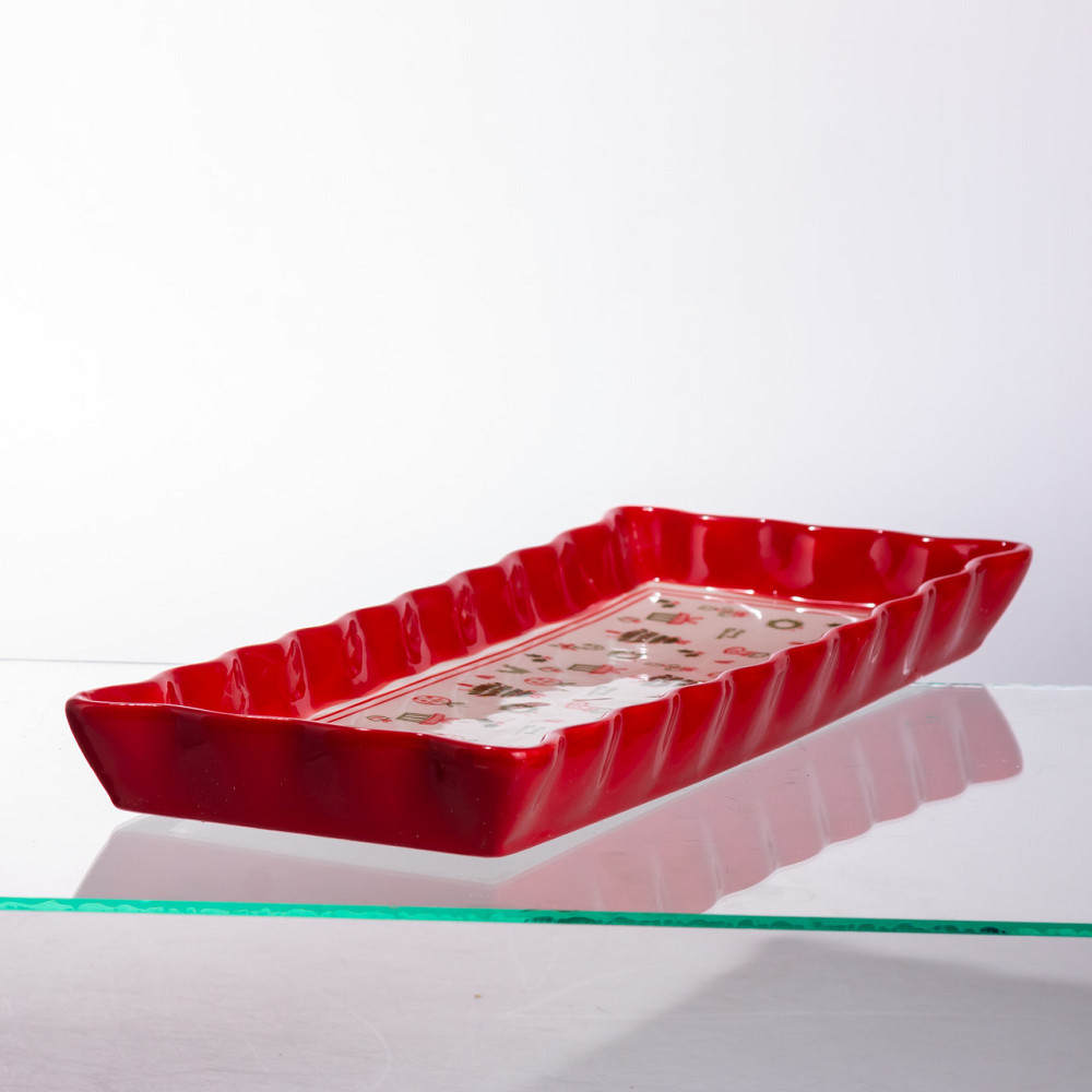 Yiwu Сервірувальне новорічне блюдо для закусок Merry Christmas 36,5×13×3 (см) з порцеляни CR-1- Коломыя - изображение 4