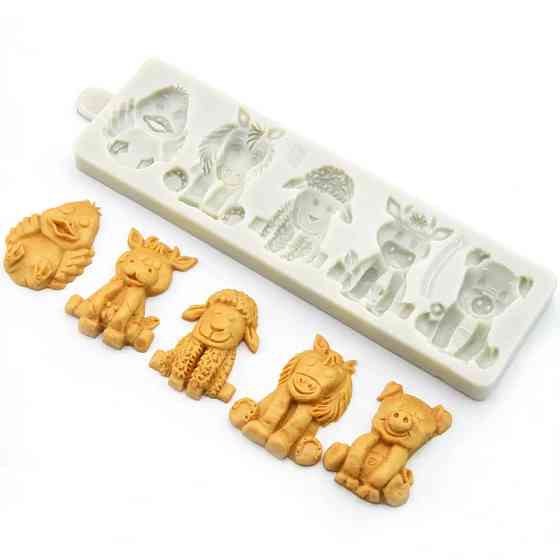 Молд силіконовий Тварини 210 на 60 мм сірий Київ