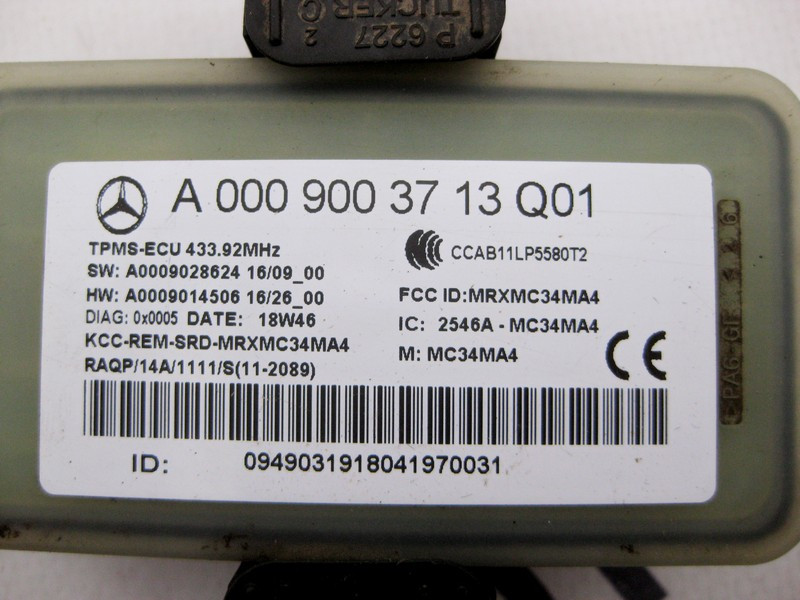 Mercedes-Benz  A0009003713 Блок керування датчиків тиску шин RDK C-Class W205 CLC C257 S-Class W222 C217 GLC X253 Одеса - фото 3