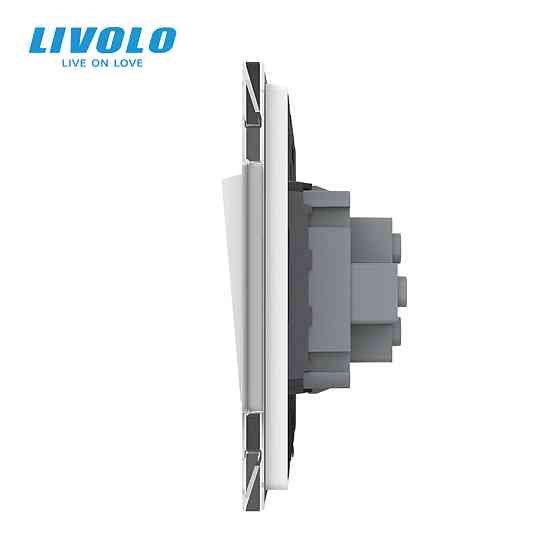LIVOLO Вимикач універсальний 1-клавішний Livolo білий скло 250В 10А (VL-С7FCMKS-2WP) Коломыя