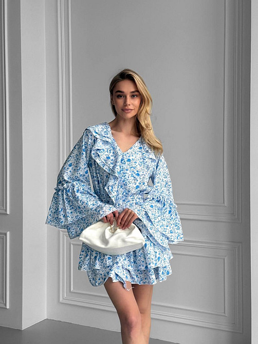 Жіноча стильна легка сукня в стилі бохо з воланами софт Одеса - фото 8