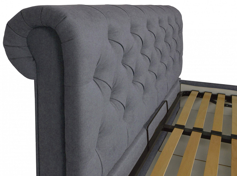 Кровать London Comfort 140 х 190 см Fibril 16 C1 С подъемным механизмом и нишей для белья Темно-серый Днепр - изображение 10
