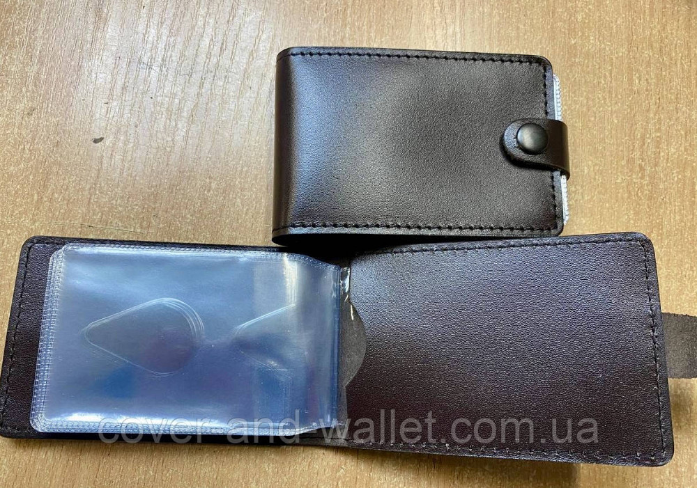 Стильна маленька візитниця ручної роботи з натуральної шкіри Grande Pelle Київ - фото 4