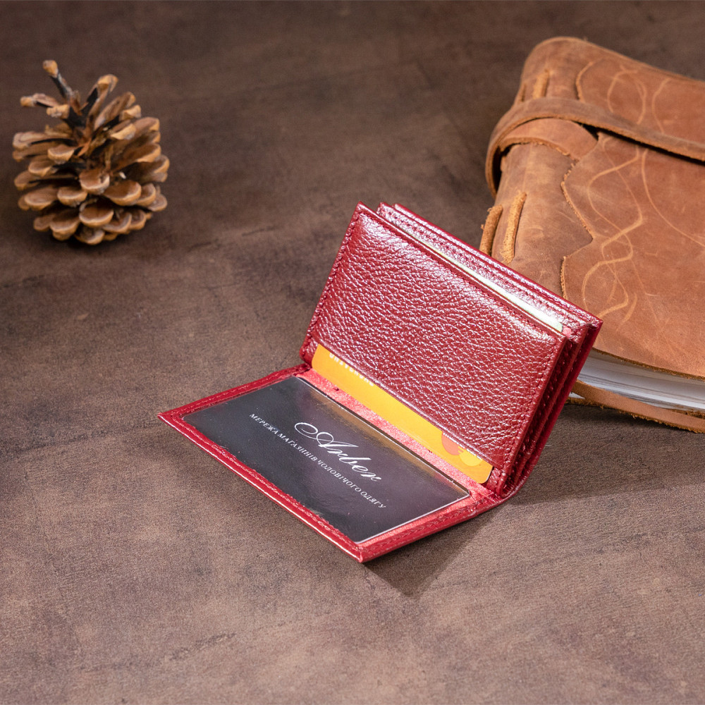 Візитниця-книжка ST Leather 19218 Бордова Київ - фото 6