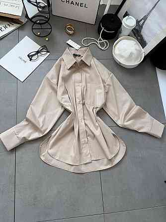 Жіноча базова сорочка на ґудзиках із бавовни Бежевий, 46/48 Одеса