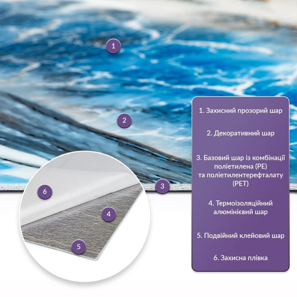 Самоклеящаяся стеновая PET плитка в рулоне 600х3000х2мм (D) SW-00002976 Киев - изображение 2