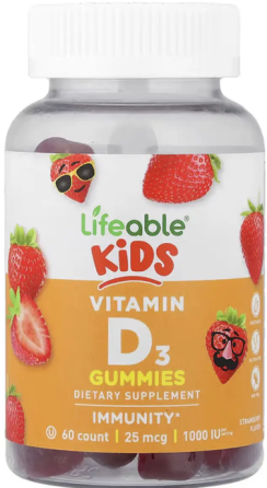 Витамин D3 для детей Lifeable Vitamin D Kids 60 жев таб клубника Киев