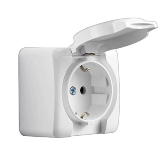 Розетка VIOLA с заземлением с крышкой белый Lezard Харьков