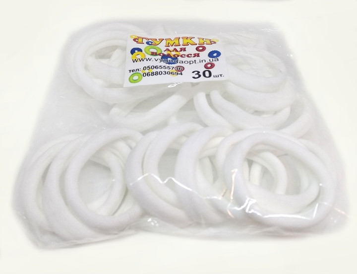 Белые резинки для волос набор 30 шт Киев - изображение 1