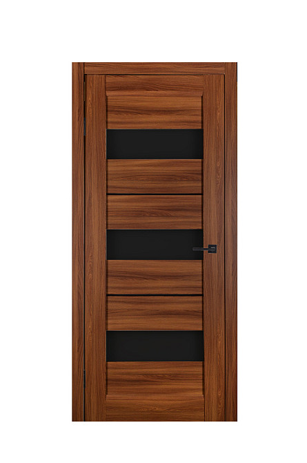 Двері Релікт Трес Горіх + Чорне скло 90*200 см Ламіновані міжкімнатні двері Двері для спальні Київ - фото 1