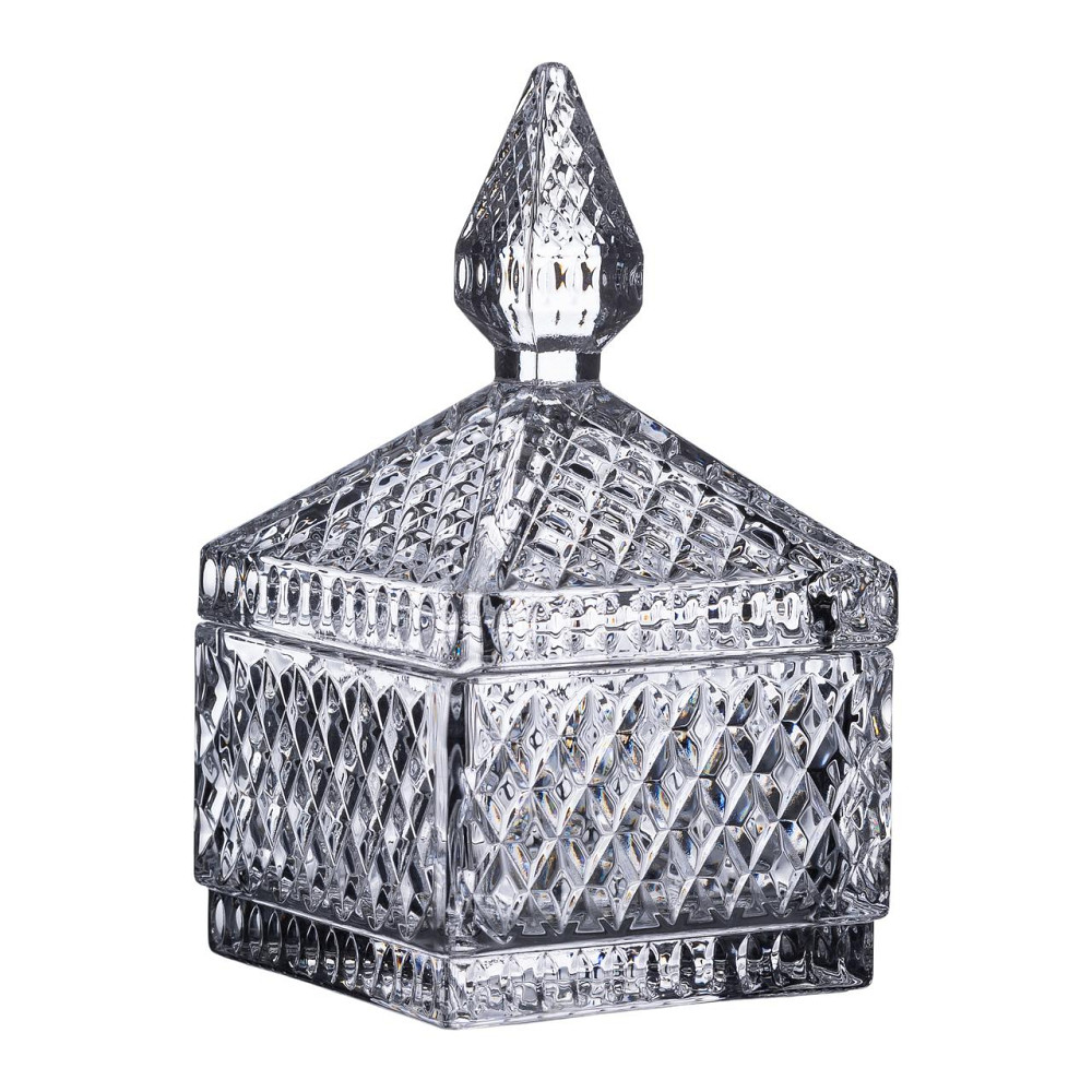 Yiwu Цукерниця скляна з кришкою 8.5х8.5х15 см квадратна HP-YH-27 Коломия - фото 6