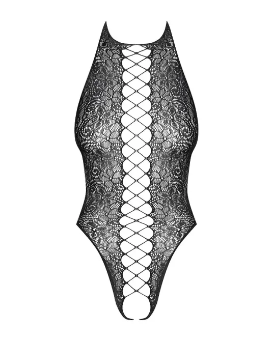 Бодістокінг з ефектом шнурівки Obsessive B113 teddy S/M/L відкрита спина, халтер, з доступом Львов - изображение 5