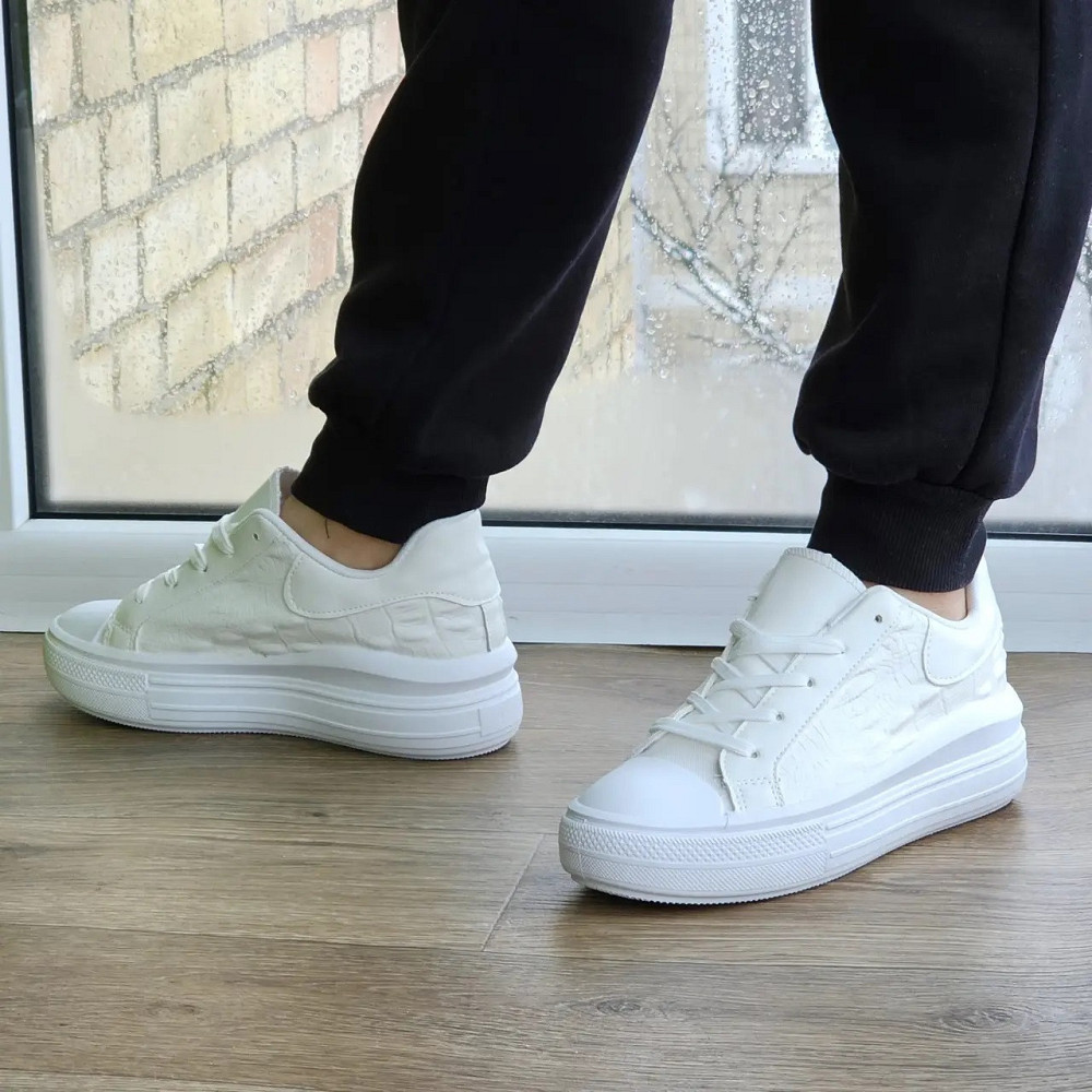 Жіночі Кросівки Кеди на Танкетці Білі Сліпони Мокасини на Платформі (розміри: 36,37,38,39,40,41) - 70-1 Дніпро - фото 8