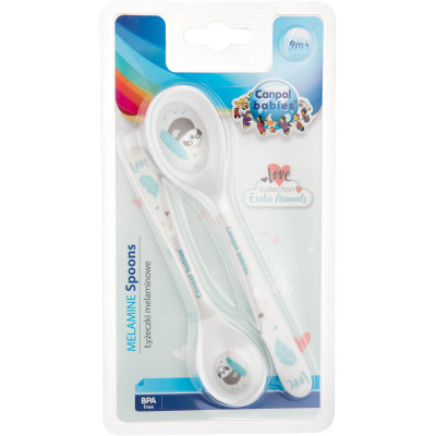 Набор детской посуды Canpol babies Exotic Animals ложечек из меламина 2 шт Серый (4/530_grey) Винница - изображение 2