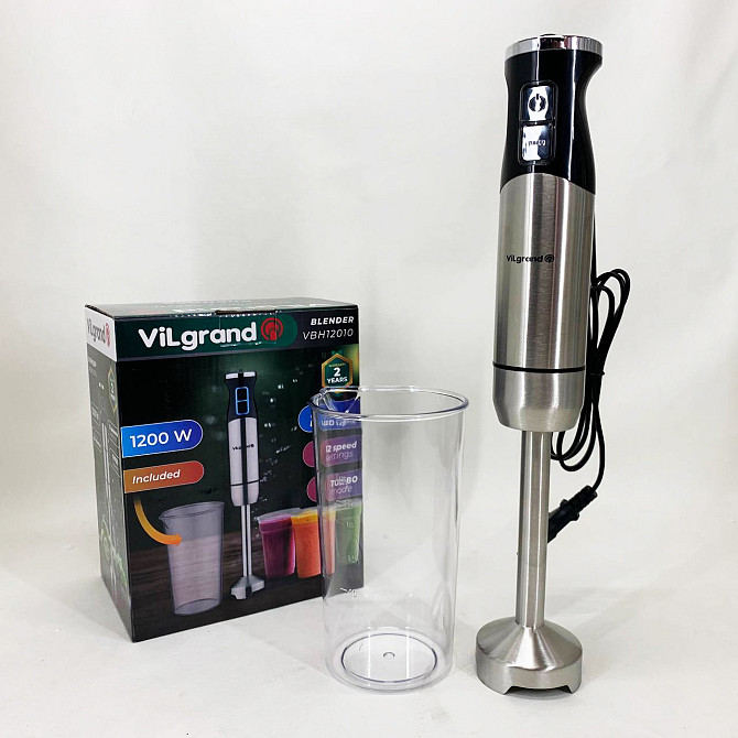 Кухонный комбайн металлический VILGRAND VBH12010 1200 Вт, Портативный блендер измельчитель SD-15 Львов - изображение 3