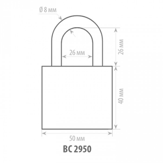 Замок навісний ВС 2950 сталь чорний АВАНТЕК Житомир