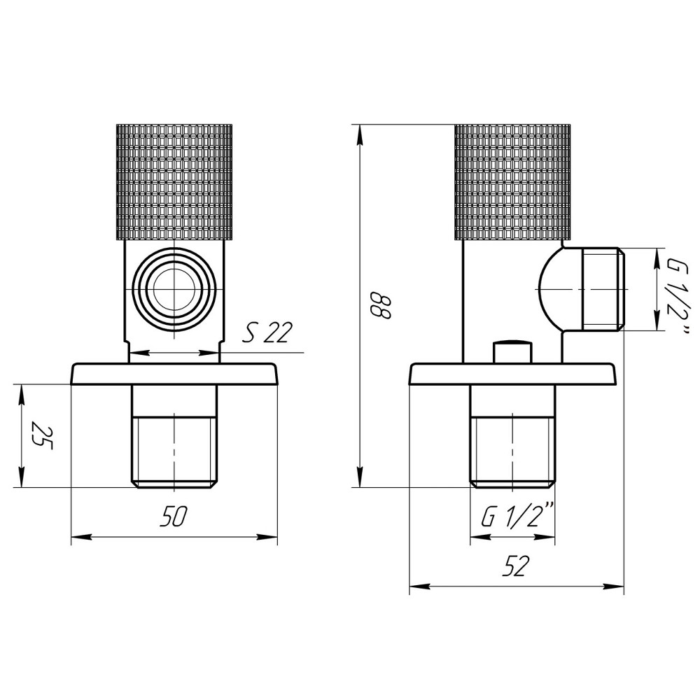 !Набір кранів кутових кераміка SOLOMON EXCLUSIVE 1/2″X1/2″ 9889 WW (White/White) (комплект2шт.) (000028992) Киев - изображение 9