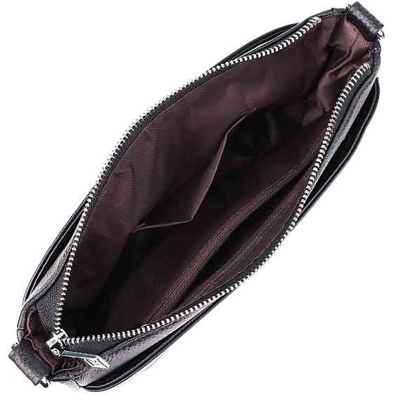 Жіноча сумка з двома ремінцями із натуральної шкіри Vintage 22926 Чорний Київ