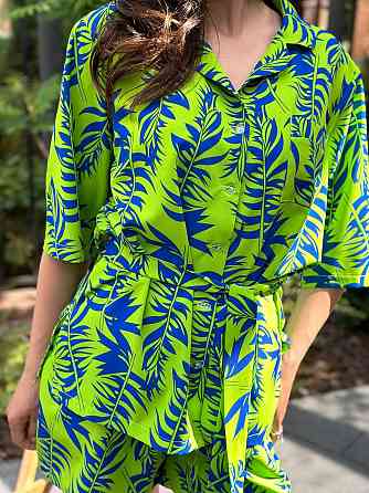 Костюм жіночий літній штапель-шовк Зелений М/L Харків