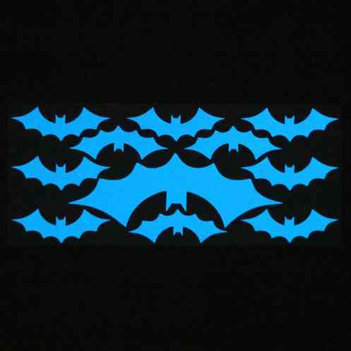 Наклейки на Хэллоуин люминесцентные Летучие мыши 20 на 9 см голубой Киев